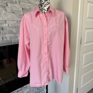 Aritzia Pink oversize Button Down Shirt